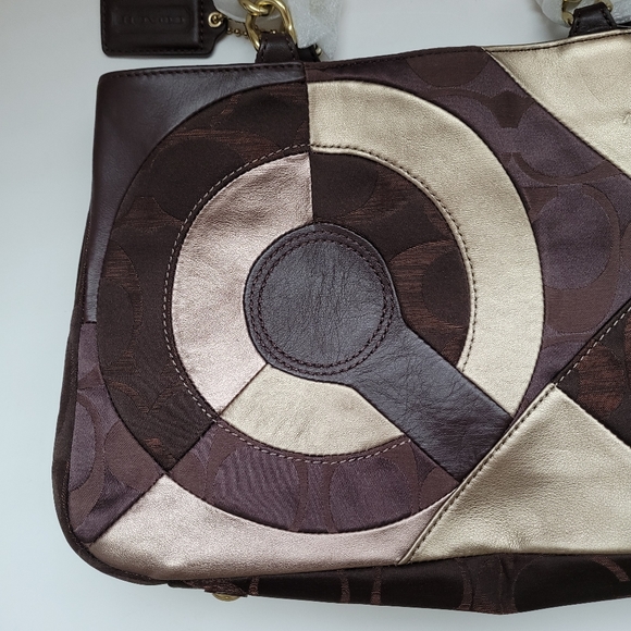 Vintage Coach chocolate patchwork tote - Picture 3 of 8
